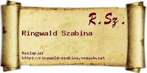 Ringwald Szabina névjegykártya